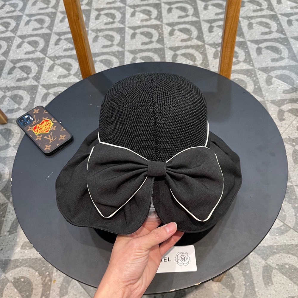 Chanel Black Wide-Brim Hat